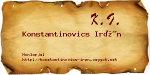 Konstantinovics Irén névjegykártya