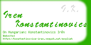 iren konstantinovics business card